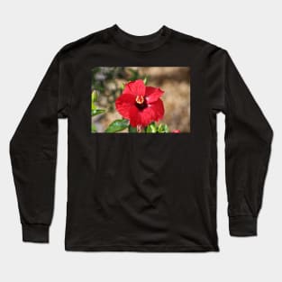 Red Hibiscus After the Rain Long Sleeve T-Shirt